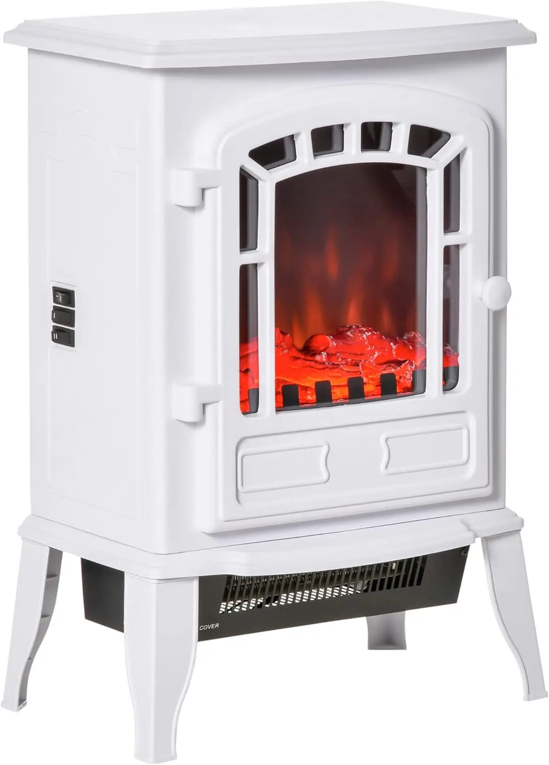 

22" Free Standing Electric Fireplace Stove, Fire Place Heater with Realistic Flame Effect, Overheat Safety Protection