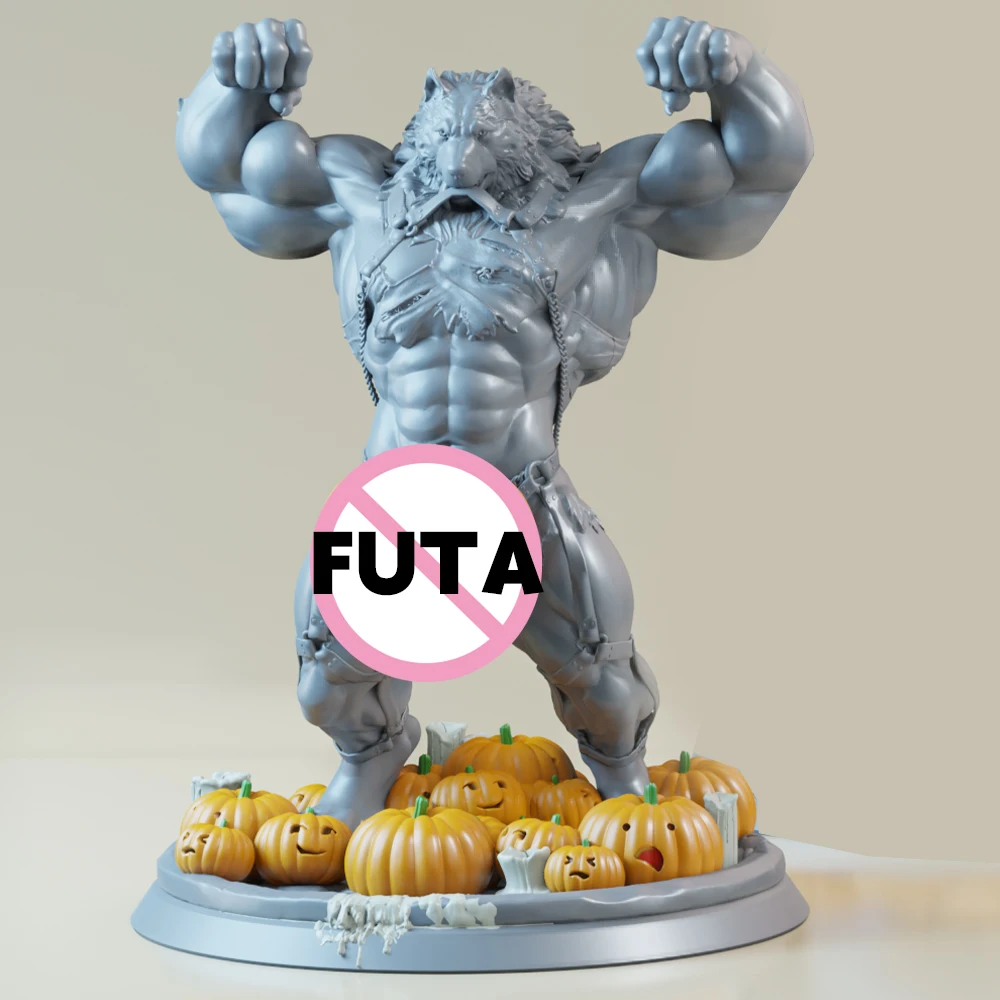 1/24 lupo mannaro fitness grigio figurine in resina giocattolo non verniciato GK bambola smontato stampa 3D assemblaggio miniatura riduzione statua giocattolo