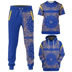 HX Royal Blue Clothing Retro Tattoos Anime Art Print T-shirts Sweatshirts Hoodie Pants Male Female Cosplay Costumes Dropshipping