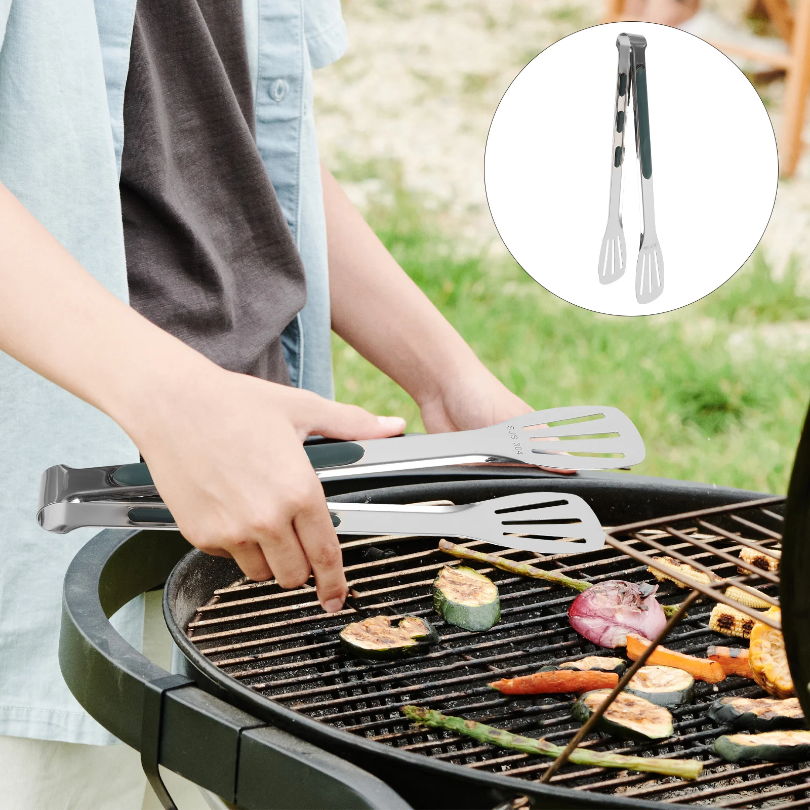 

Barbecue Tong Charcoal Tong Stainless Steel ABS Kitchen Cooking Tongs for Grilling Buffet Serving Food Tools