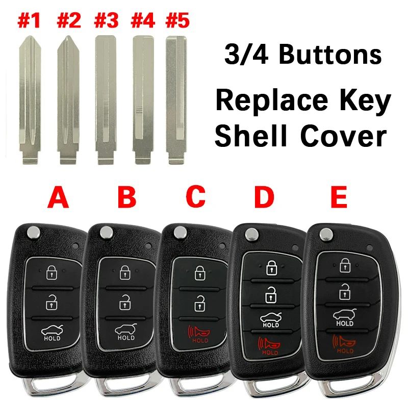 CS020009 Aftermarket Flip Remote Key Shell Case For Hyundai HB20 Santa Fe Mistra Accent I40 Solaris Elantra I20/30/45 IX35/45