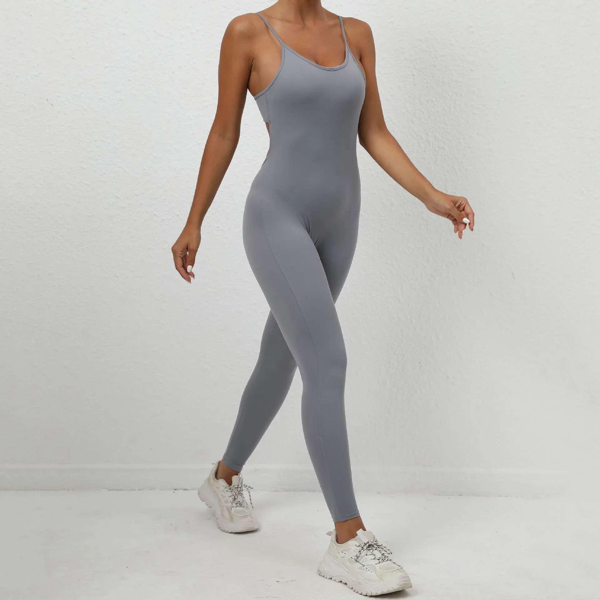 Seamless Yoga Jumpsuits Sports Fitness Wrinkle Hip-Lifting One-Piece Dance Yoga Pants Workout Clothes Gym Leggings Set for Women