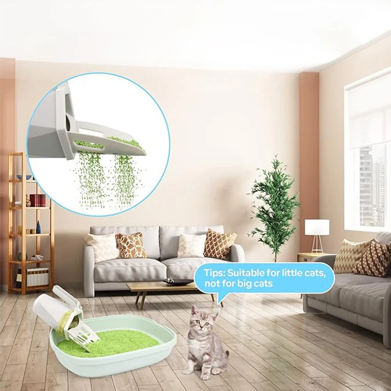 القط القمامة مجرفة مغرفة الحيوانات الأليفة تصفية نظيفة المرحاض المنتقى القمامة صندوق نفايات القط مغرفة أو رمل صينية نفايات القط مجرفة أنبوب