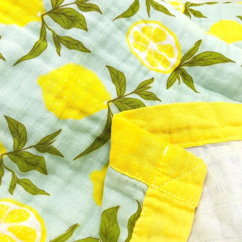 أربع طبقات 120*120 سنتيمتر 100% القطن الطفل بطانية موسلين تنفس التقميط تلقي بطانية لحديثي الولادة ، مثالية