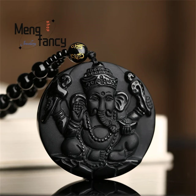 Black Obsidian Elephant Pendant Natural Obsidian Pendant Jade Pendant Necklace Pendants Aliexpress