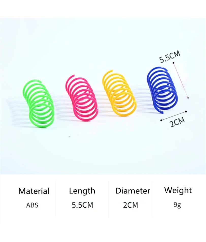 هريرة القط لعب واسعة دائم الثقيلة قياس القط الربيع لعبة الينابيع الملونة القط الحيوانات الأليفة لعبة لفائف دوامة الينابيع 4/8/16/20 قطعة