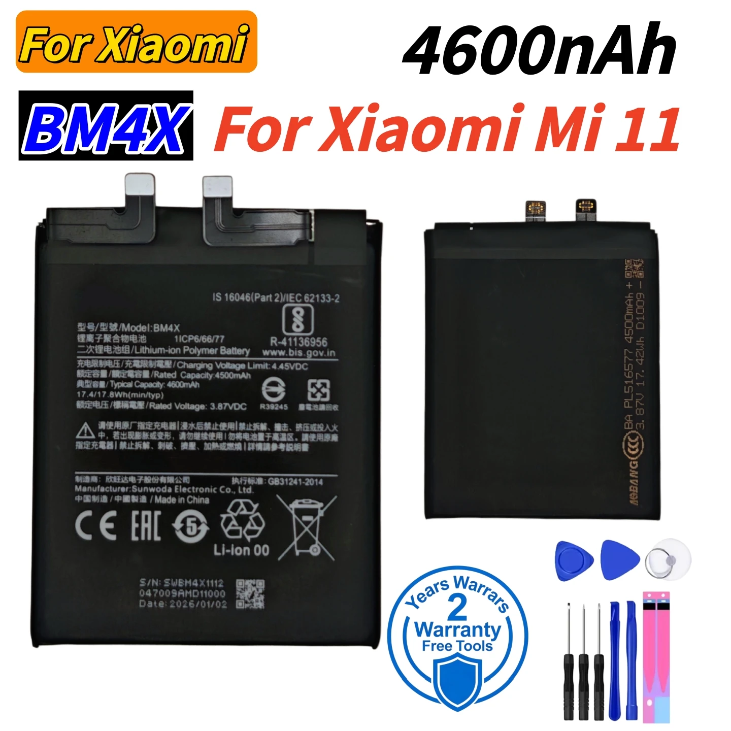 New Lithium Battery For Xiaomi Mi Mix4 11 11T 11i Poco F3 Redmi K40 Pro 5G Ultra Lite Batteries BM4X BM4Y BM55 BM58 BM59