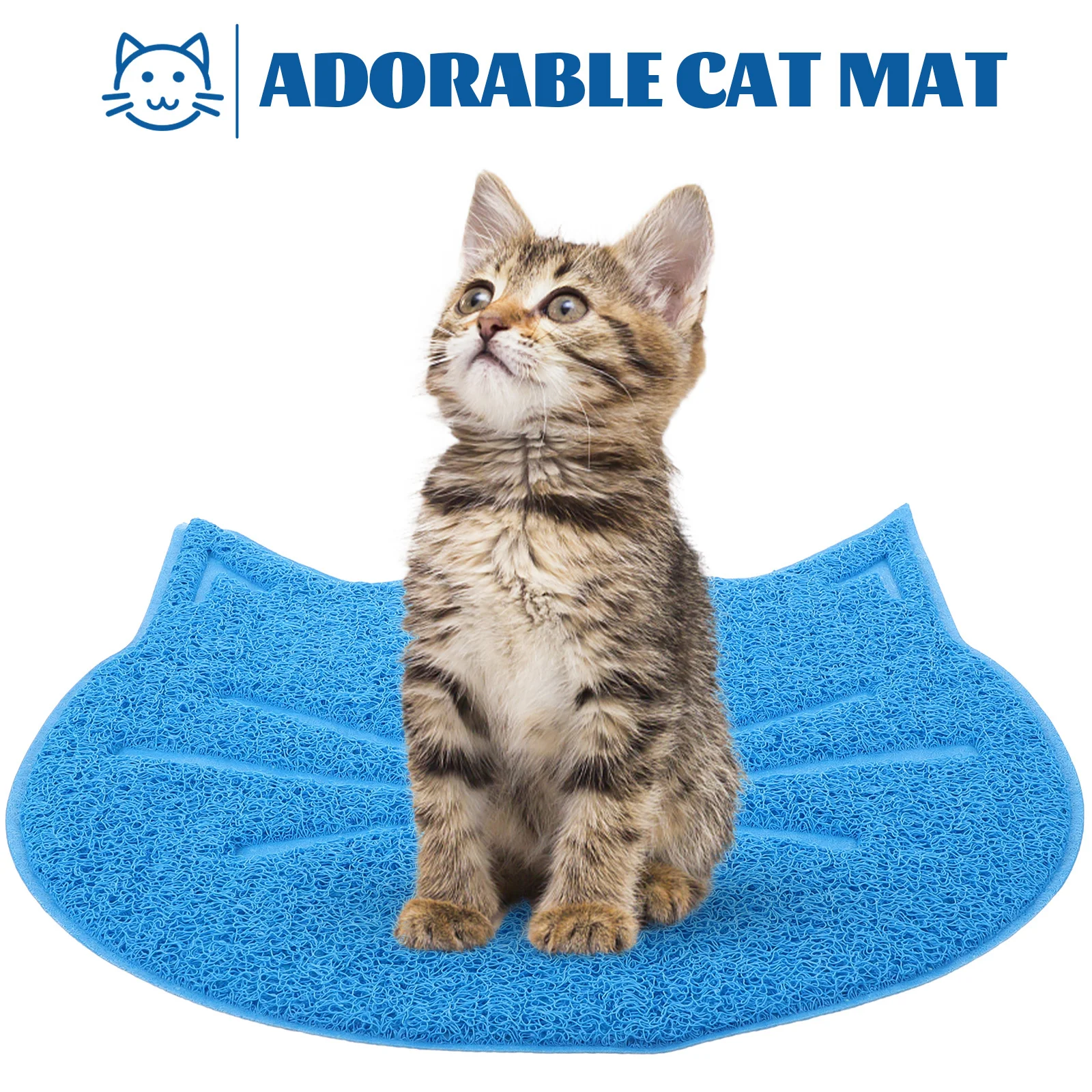 

Cat Food Placemat Durable Waterproof Non-Skid PVC Feeding Mat Protect Floor Easy Clean Reusable Cat Mat Pet Placemat