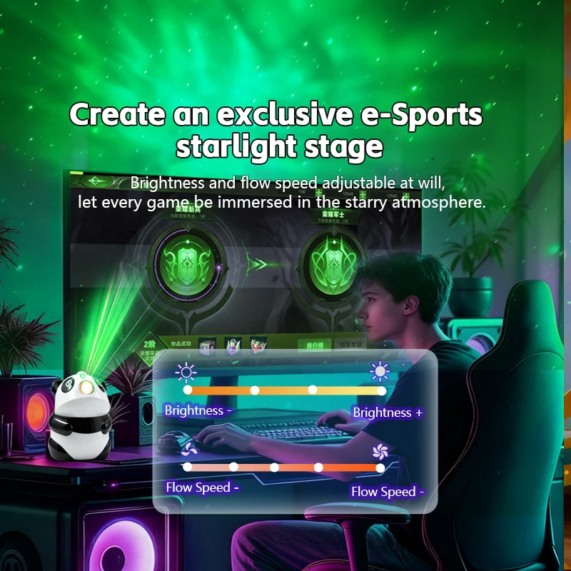 panda Galaxy Projector, Star Projector Night Light with Bluetooth Speaker,  Galaxy Light Projector for  Kids Gifts