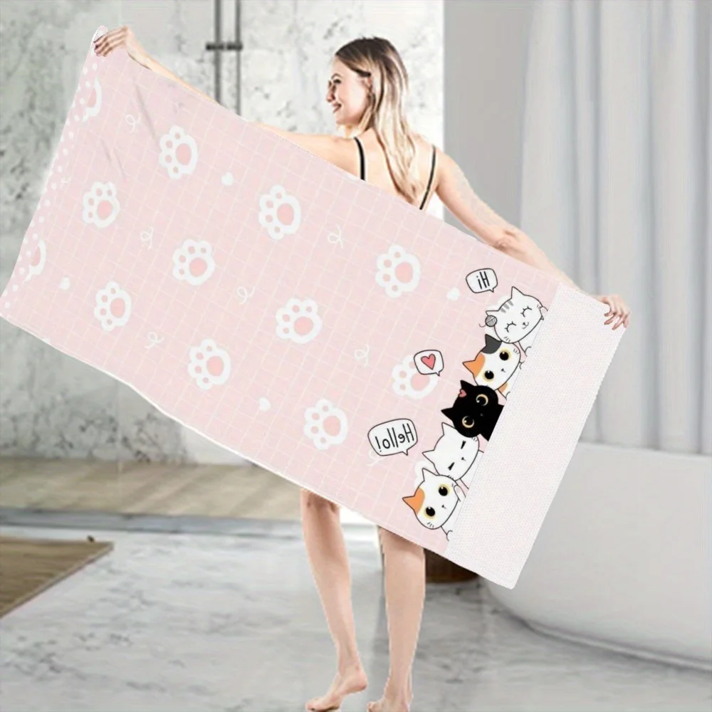 

Пляжное полотенце с милыми кошачьими лапами: очаровательный дизайн Kitty, мягкий комфорт и игривые атмосферы для ваших уютных дней