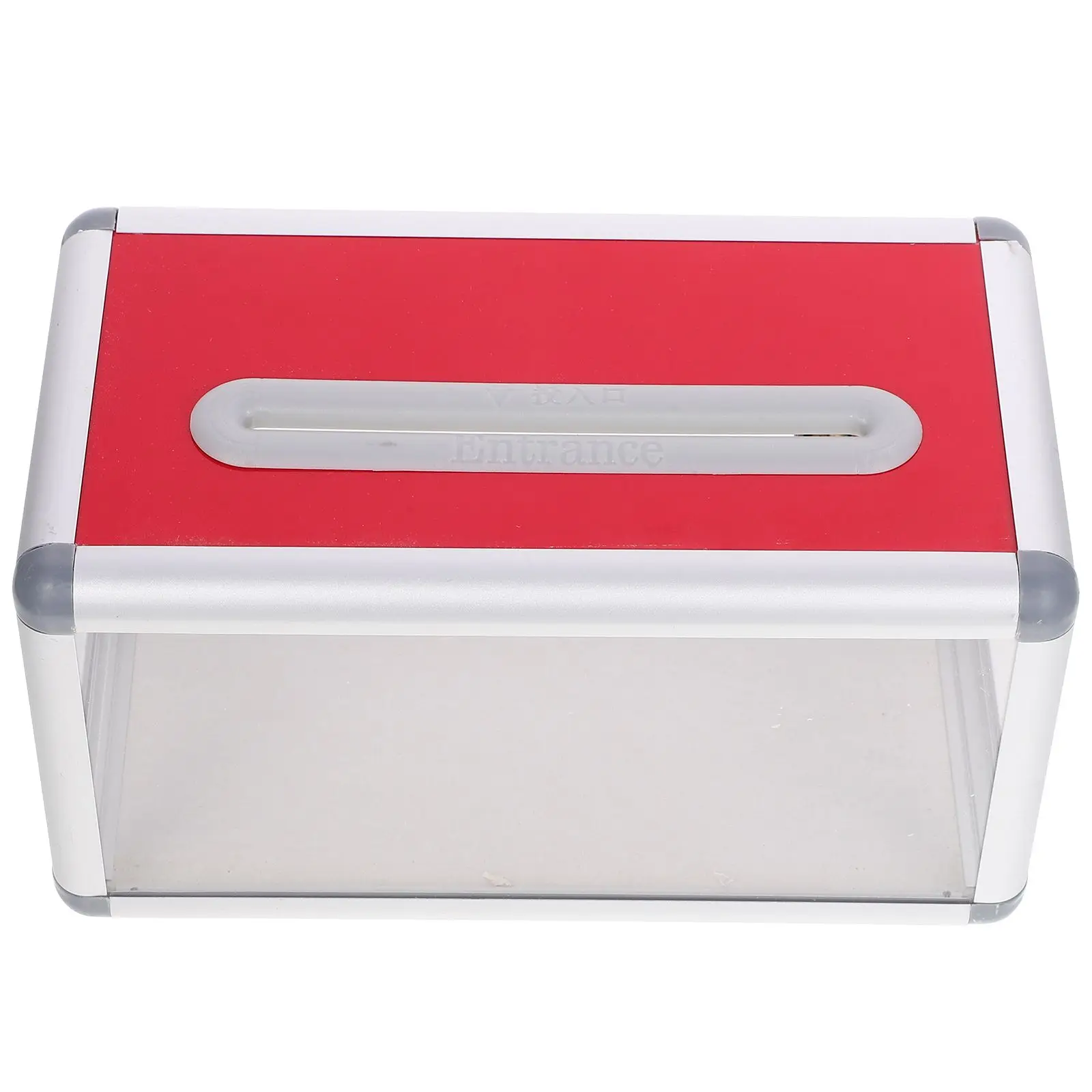 

Aluminum Alloy Business Card Holder Large Capacity Safe Lock Design Transparent Box Office ganizer Card Collection