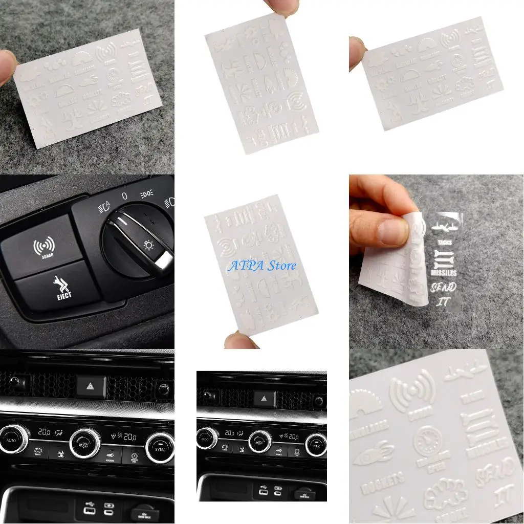 

U13C PVC Sticker Sheet for Automotive Window Buttons Adhesive Protective Cover Decals