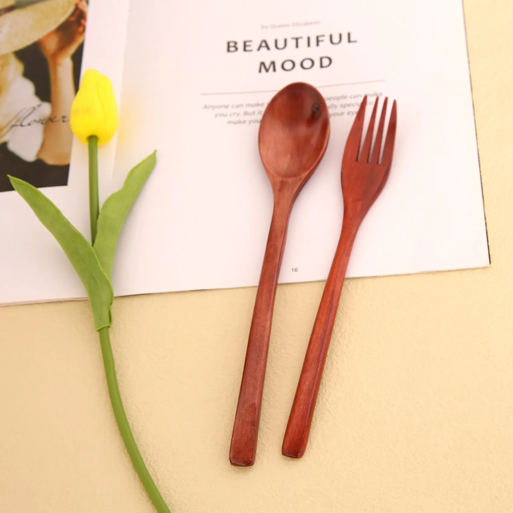 

Highly Recommended.16Pcs Wooden Spoons Forks Set Including Wooden Spoons Wooden Forks