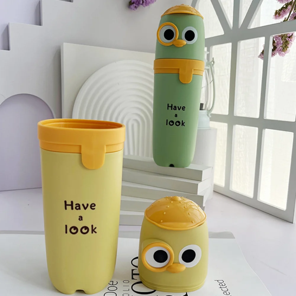 Cute Plastic Toothpaste Storage Cup Seal Design Waterproof Toothbrush Holder Dustproof Capsule Box Toothbrush Storage Box Travel