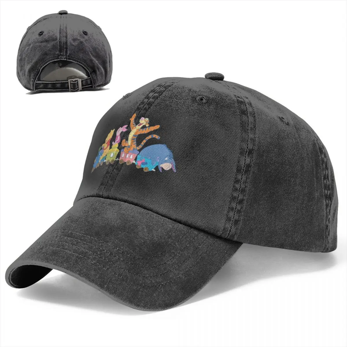 Vintage Funny Winnie The Pooh Cartoon Characters Baseball Caps Distressed Denim Washed Snapback Cap All Seasons Travel Hats Cap image 2