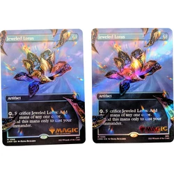 MTG Artifact-tarjeta de colección con forma de flor de loto para niños, tarjeta de firma, Color refractivo, Color arcoíris, Flash UV, 63x88mm