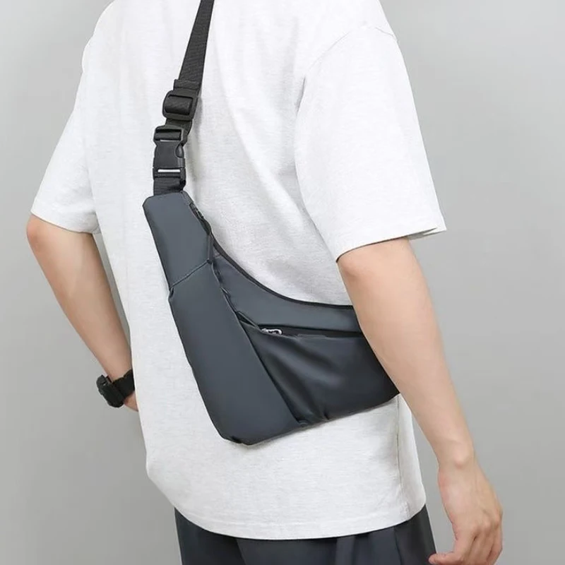 Slim Thin Wear-resistant Chest Sling Bag Water Repellent Lightweight Men Crossbody Bag Multiple Hidden Pockets Adjustable Bag view 6