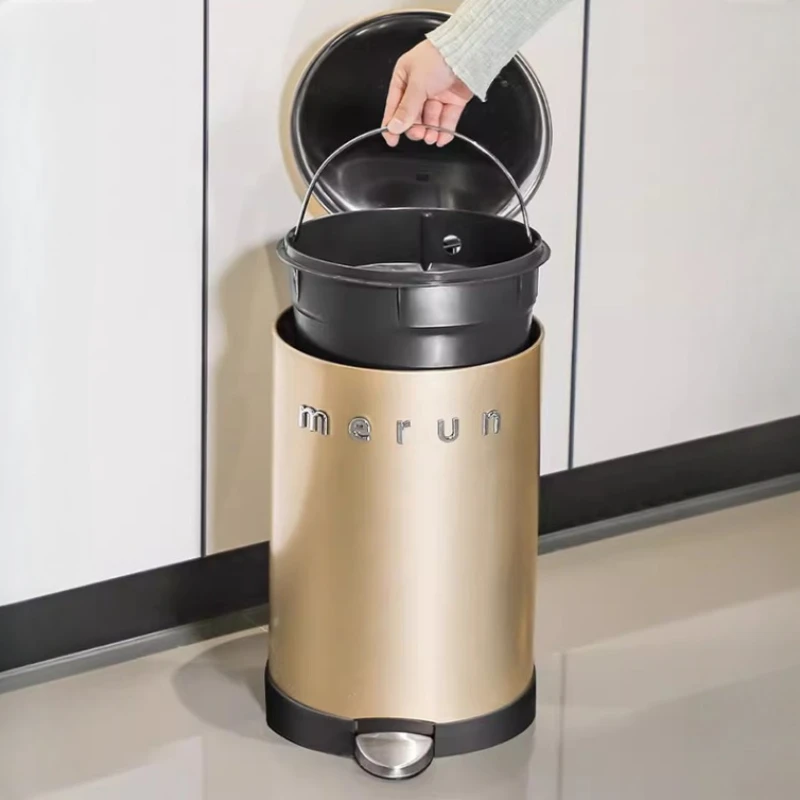 

Pedal Trash Can Stainless Steel Wastebins Living Room Large Anti Odor Waste Bins Household Food Waste Disposal Rubbish Bin
