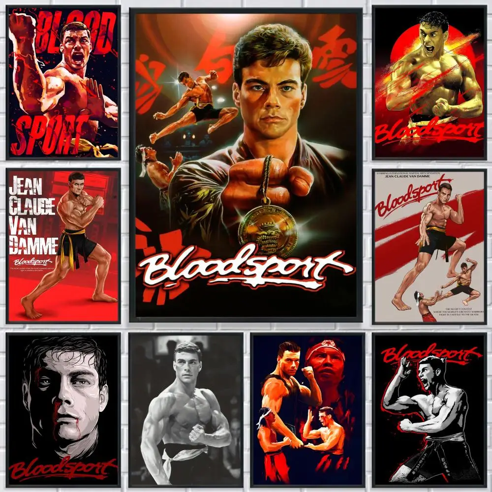 

B-Bloodsport Action movies Poster HD Print Personalized Canvas Wall Mural Art Poster Photos for Living Room Home Decor Durable