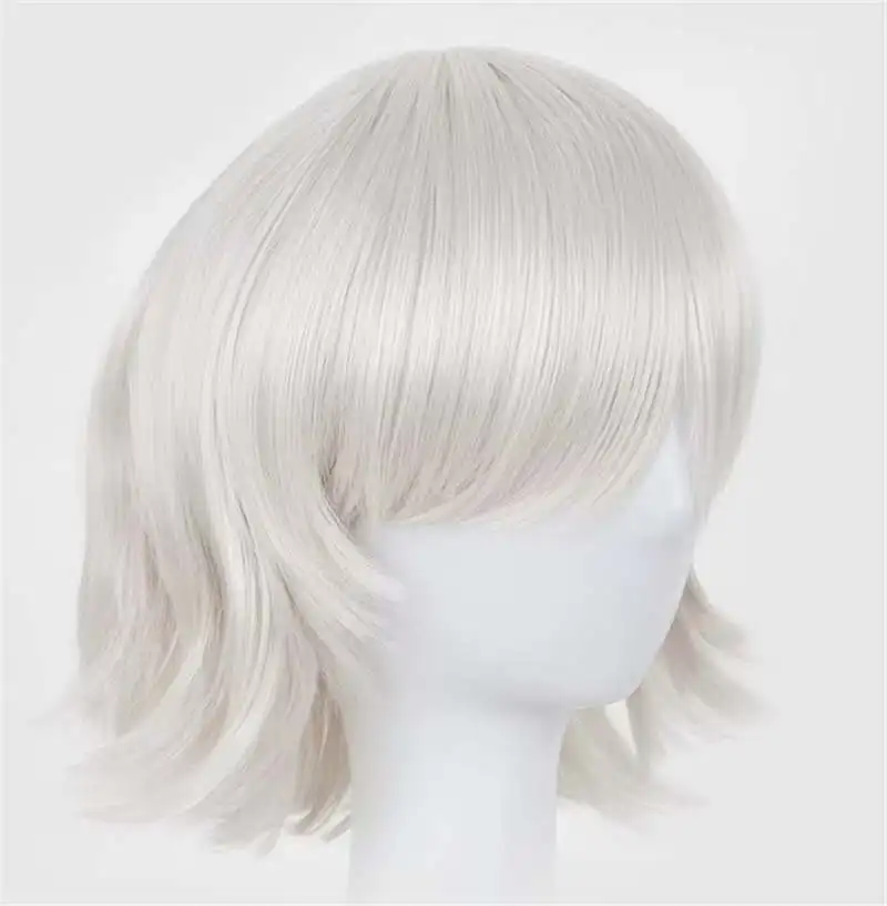 Cosplay Wig Fei-Menunjukkan Serat Sintetis Tahan Panas Sopak Pendek Bergelombang Rambut Wanita Wanita Kostum Halloween Karnaval Events