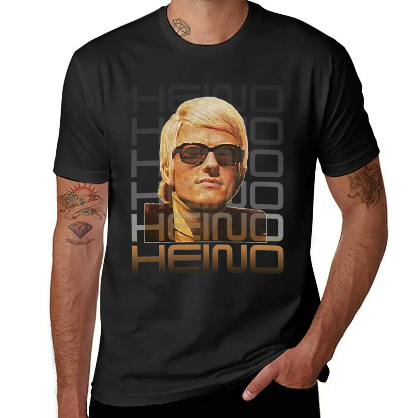 

Retro Heino Tribute Art - Volksmusik Icon T-Shirt Louboutins man clothes boys whites big and tall t shirts for men
