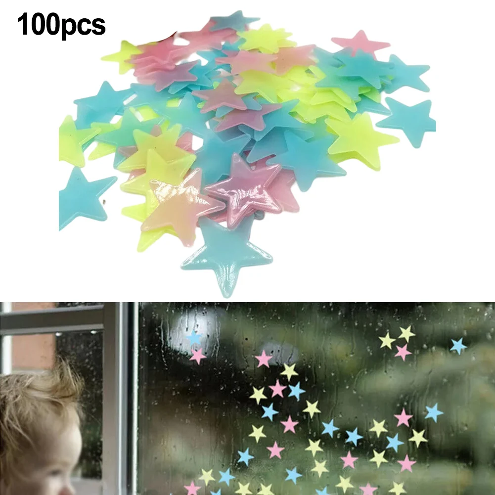 Family Time Kids Room Wall Stickers Stars Sticker Absorbs Light DIY Decal Family Time Activity For Ceiling Kids