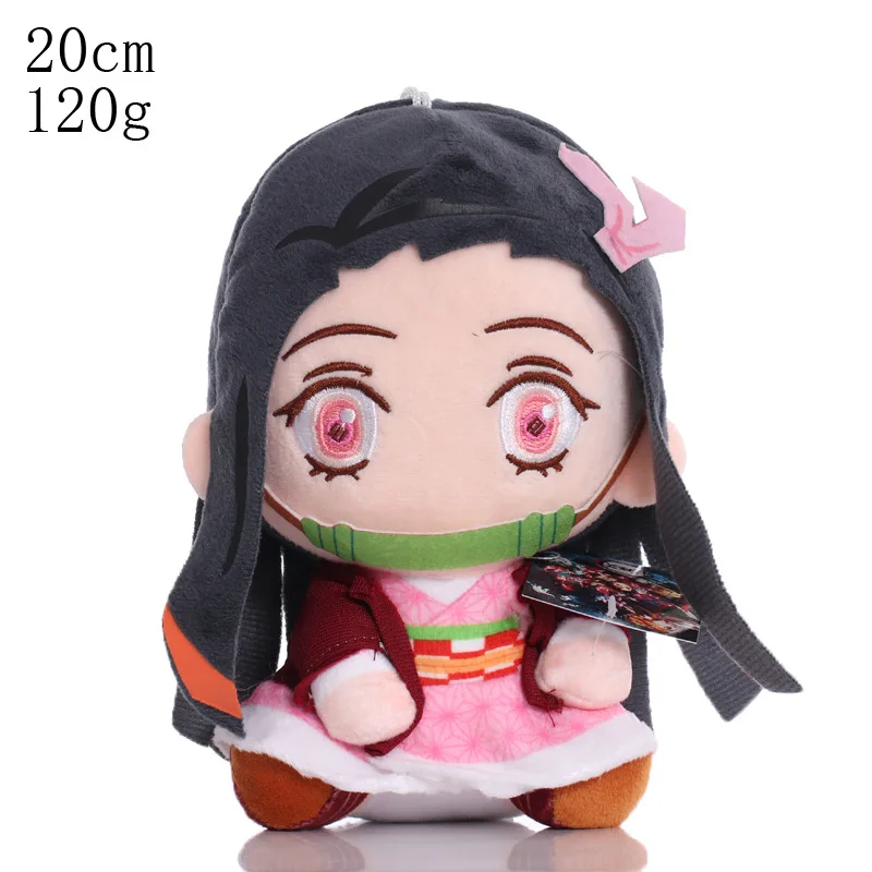 18-20cm Demon Slayer Plush Toys Anime Figure Kamado Tanjirou Zenitsu Inosuke Kamado Nezuko Cute Cartoon Stuffed Dolls Kids Gifts