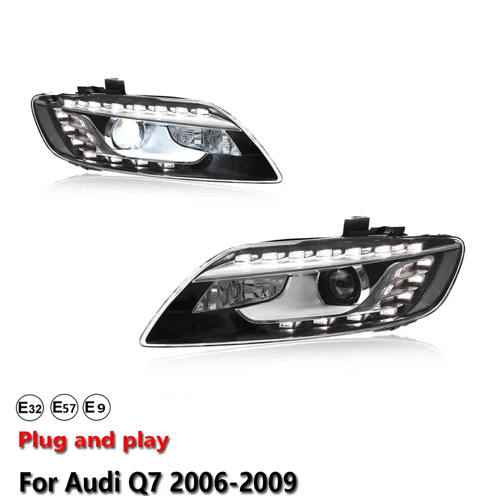 Car Accessories Lamp Headlight Light For Audi Q7 2006-2009 LED DRL Projector Front Headlamp Brake Turn Signal Lamp Plug And Play