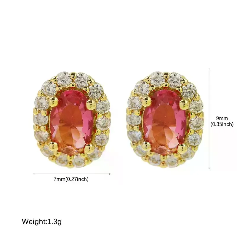 Ladies Birthstone Stud Earrings Colorful Rhinestone 12 Month Design Versatile Jewelry Piece