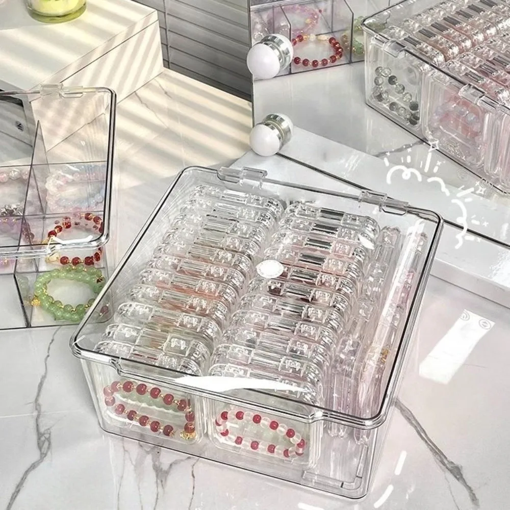 

26pcs with Lid Wenwan Bracelet Box Anti Oxidation Transparent Nail Art Storage Box Square Dustproof Acrylic Sealed Box Gifts