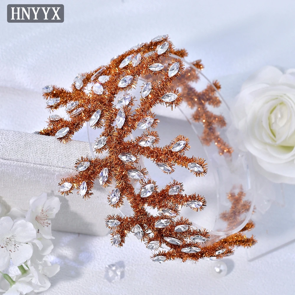 

HNYYX Trendy Maillard Style Hair Accessories Vintage Luxury Headband Glittering Rhinestone Headdress Autumn Hair Decoration A373