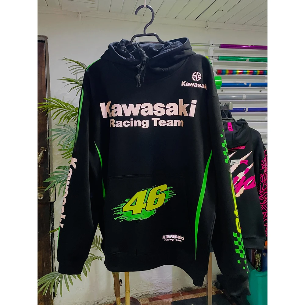 

Kawasaki Racing 46 New Motorcycle Hoodies For Men And Women Oversized Breathable Quick Drying Casual Cycling Sports Hoodies