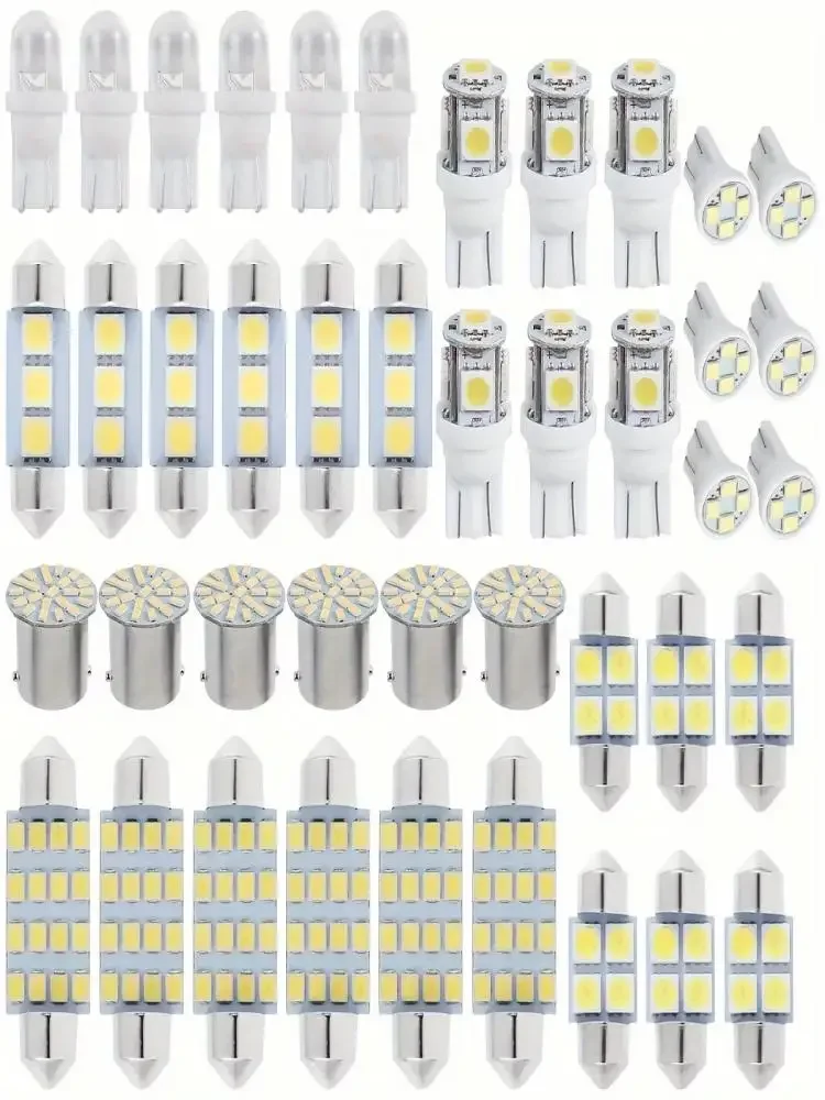 Zestaw 42 żarówek LED do oświetlenia wnętrza, lampki oświetlenia tablicy rejestracyjnej, 6000K LED, zamiennik lampki tablicy rejestracyjnej/oczywiskowej, białe oświetlenie wnętrza — 2