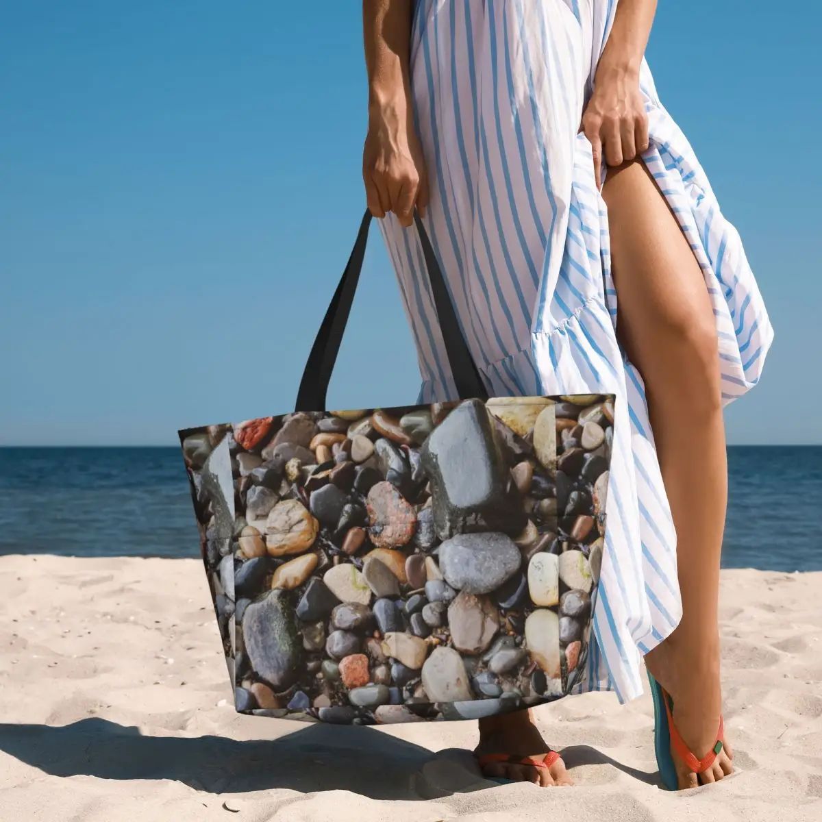 

Пляжная сумка-тоут Pebbles, спортивная сумка для занятий йогой в тренажерном зале, большая большая сумка, женская дорожная сумка, сумка для фитнеса