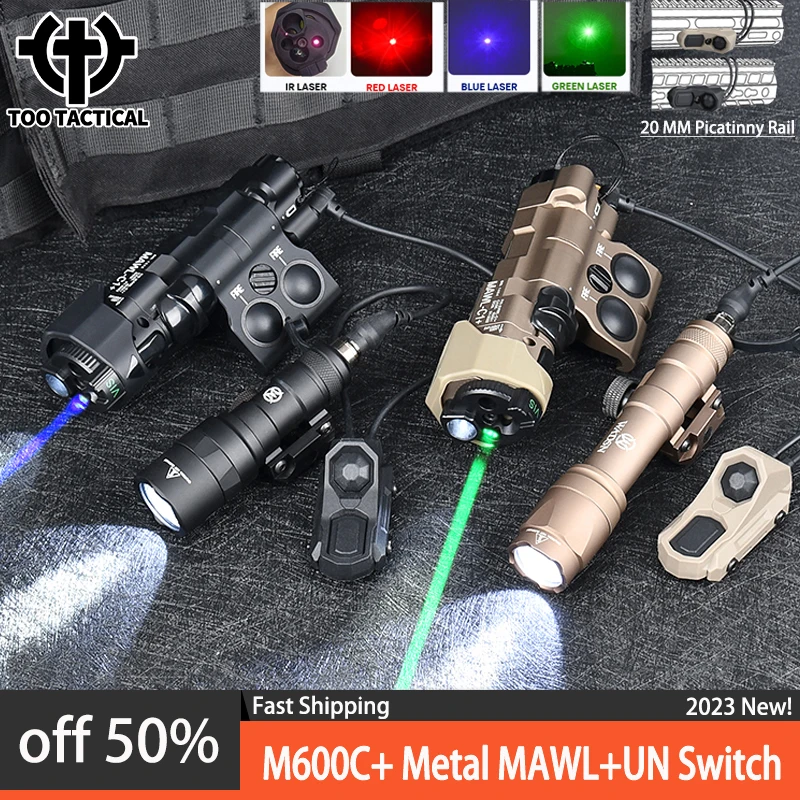 

Tactical MAWL C1 Laser Upgraded Red Green Blue Dot IR Illumination Sight Wadsn PLHv2 Flashlight UNAXON Dual Funtion Switch