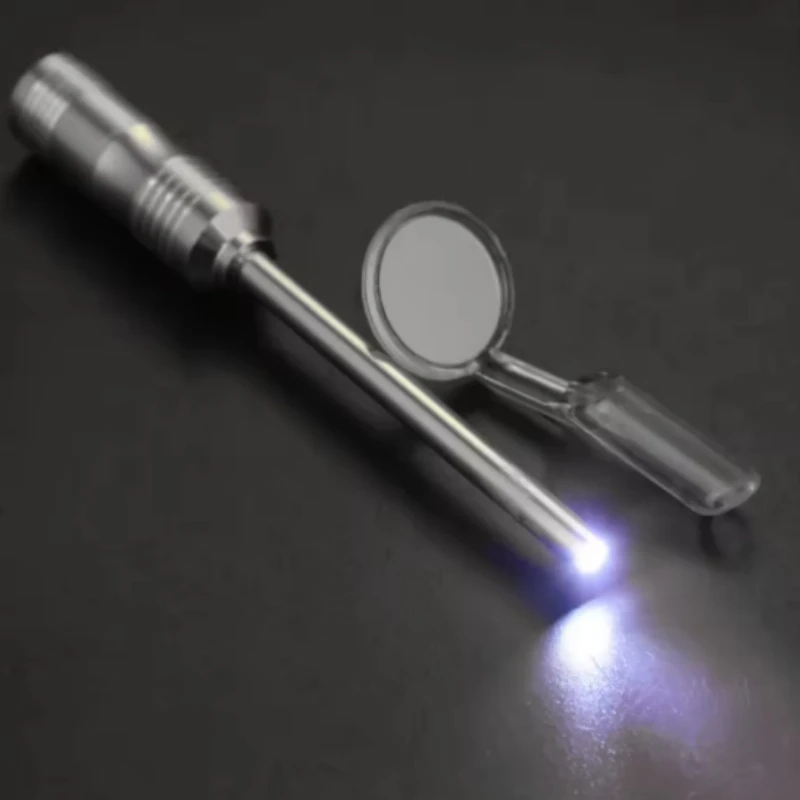 Dental LED Light Mouth Mirror Portable Handheld Anti-fog Intraoral Mirror Oral Health Inspection Luminous Tools