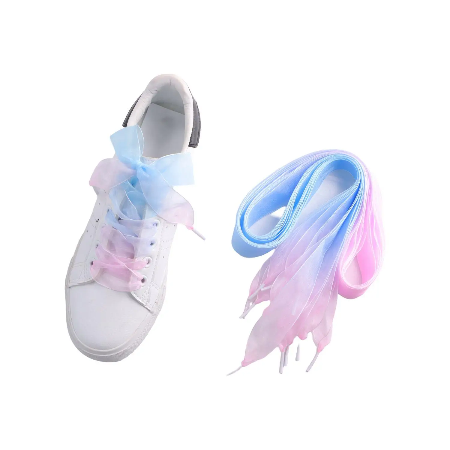 جديد عرض شقة الحرير رباط الحذاء الشيفون الغزل أربطة الحذاء أحذية رياضية حبل حذاء كبير القوس الأربطة للأحذية 120 سنتيمتر إكسسوارات أحذية #4