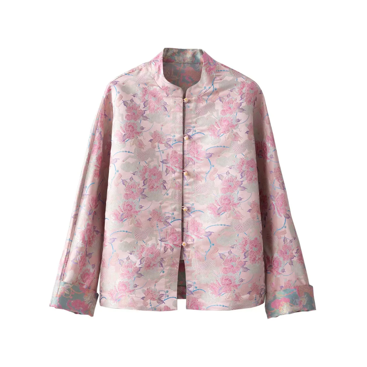 

Chinese-style silk embroidered jacket The new Hanfu style is comfortable, soft and luxurious outerwear