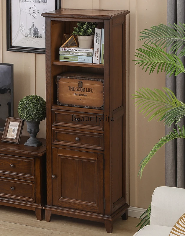 

-*Ash wood American country solid wood wine cabinet TV Chinese wine cabinet