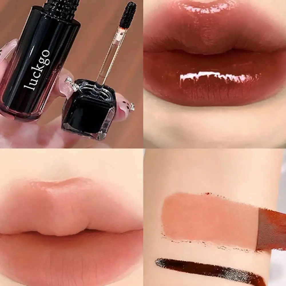 Rouge à lèvres liquide pour tatouage, noir et marron, imperméable, durable, teinte mate, Contour marron, tache à lèvres détachable, cosmétique