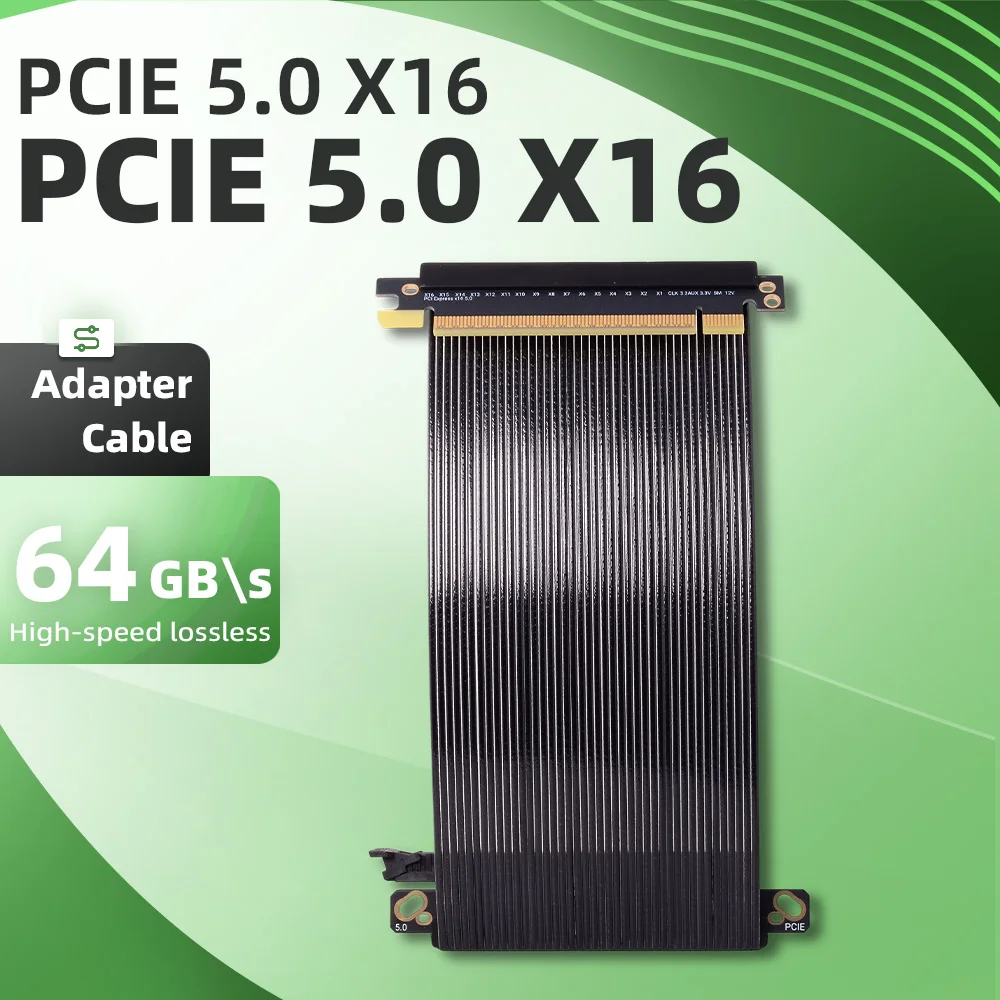 

Кабель Riser Gen5 PCIe 5.0 X16 [RTX5080 RTX4090] Посеребренный экранированный игровой PCI Express с обратным вертикальным креплением для ITX