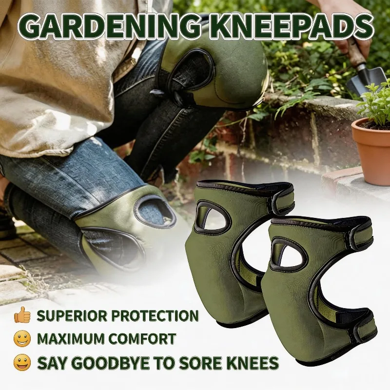 Heavy Duty Knee Pads Thick Foam Dual Strap Adjustable Breathable For Tile Laying Floor Scrubbing Mechanical Work Yoga Outdoor
