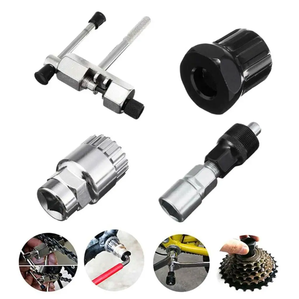 Repair Tool Kits MTB Road Bikes Chain Cutter Bracket Flywheel Remover Crank Puller Wrench Maintenance Tools Kit