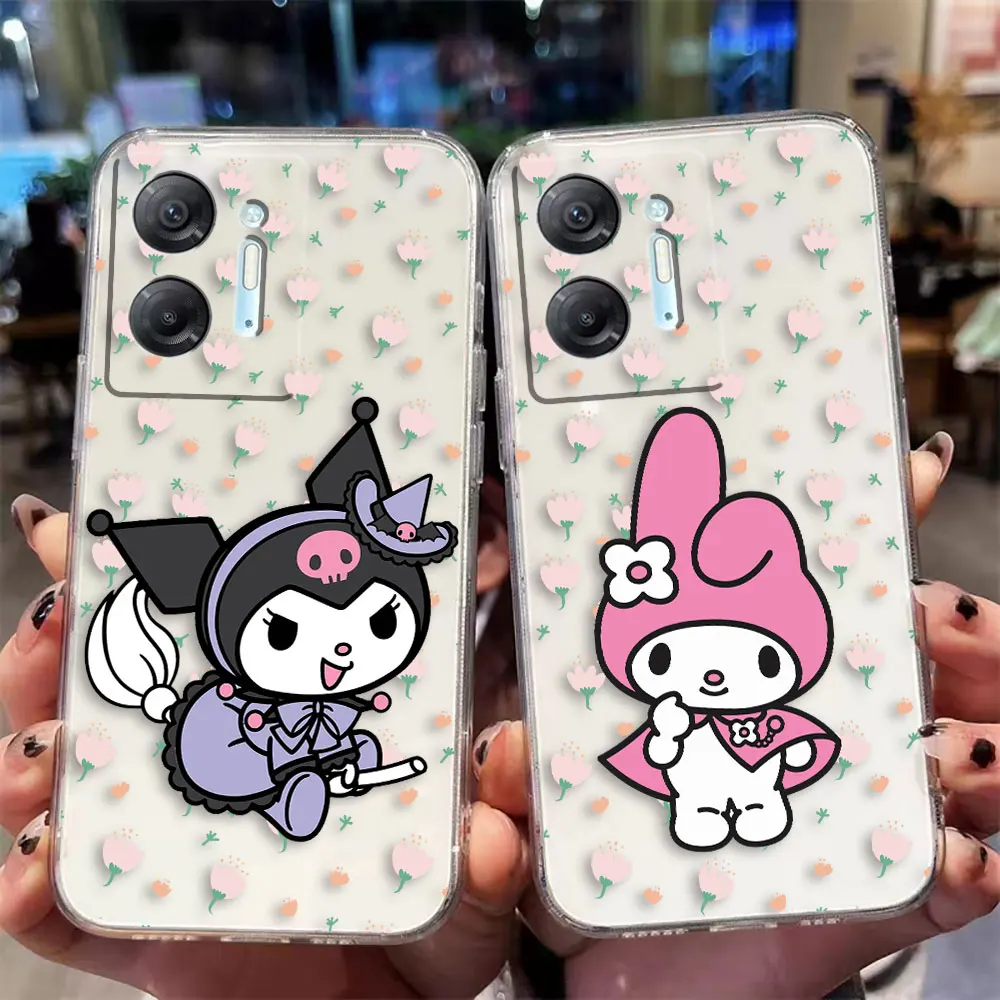 Clear Phone Case For Infinix HOT 9 10 11 12 12i 20 20s 30 30i POVA 3 4 PRO PLAY Case Funda Shell Melody Kuromi Little Twin Stars