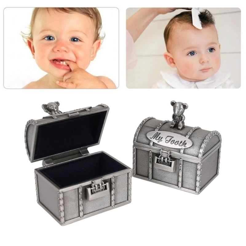Caja organizadora para primeros dientes y rizos, contenedor bonito para rizos dientes para niños, caja regalo QX2D