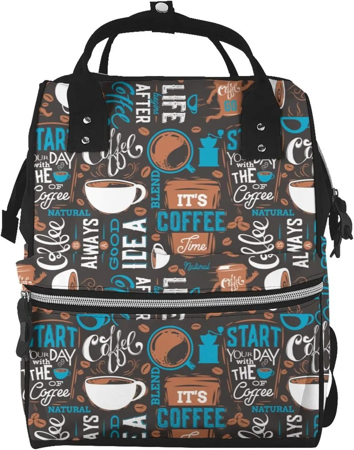 

Coffee Lover Print Pattern Mummy Diaper Bag Backpack Durable Maternity Nappy Casual Shoulder Bags Travel Hiking Outdoor Pack