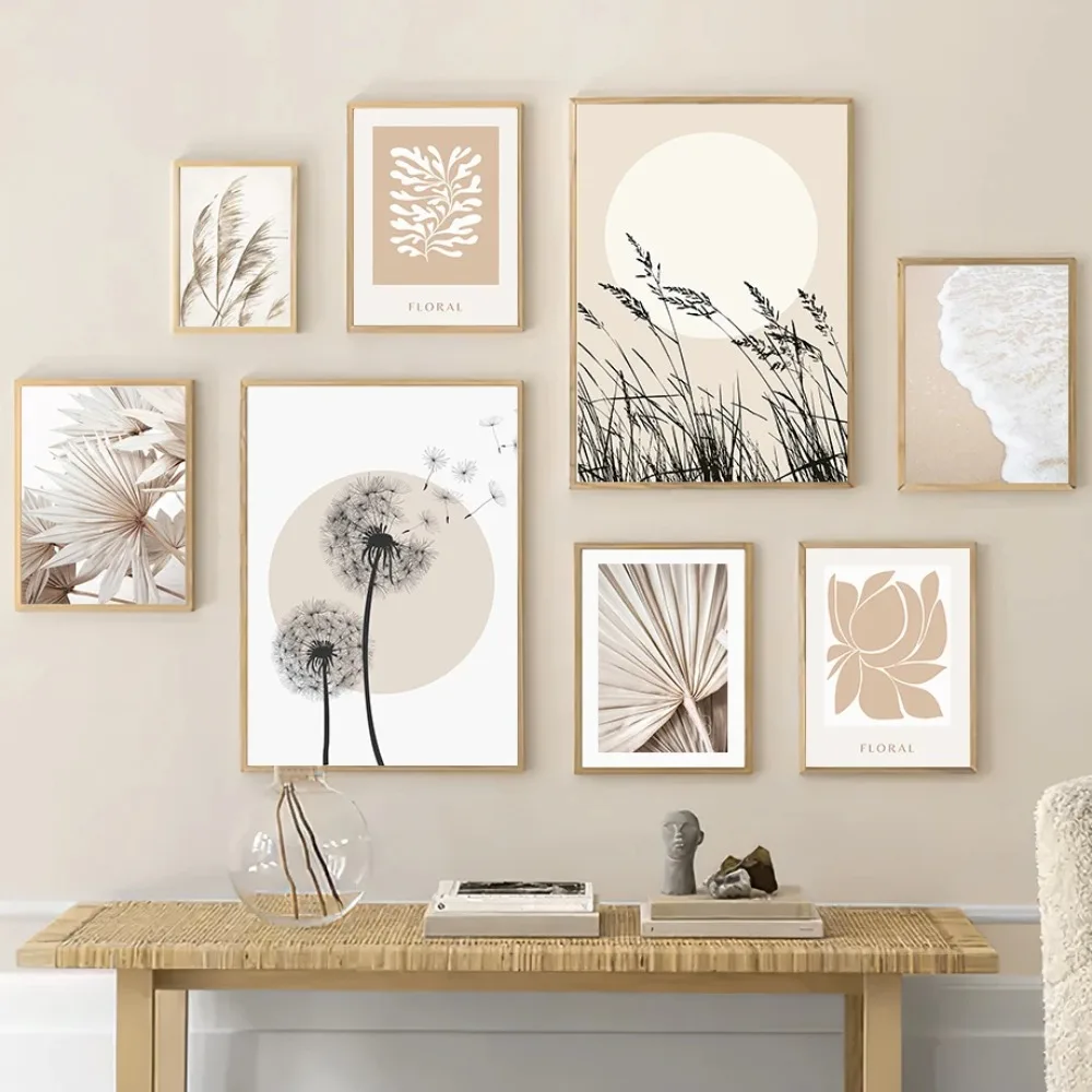 Canvas Painting Dandelion Reed Flower Plants Leaves Abstract Nordic Posters And Prints Wall Art Pictures For Living Room Decor