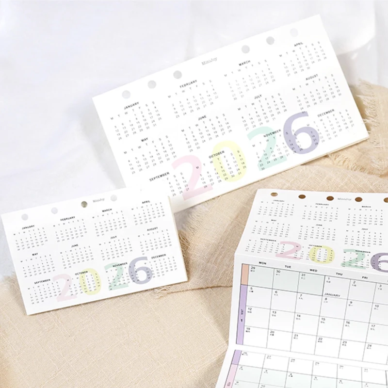 Frothenon Pink Cute mensile Planner inserti A5 A6 Notebook Refill Filler Papers 2024 2025 Agenda Planner cancelleria scolastica