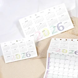 Fromthenon-insertos de planificador mensual rosa, papeles de relleno de recarga de cuaderno A5 A6, 2024, 2025, planificador de Agenda, papelería escolar