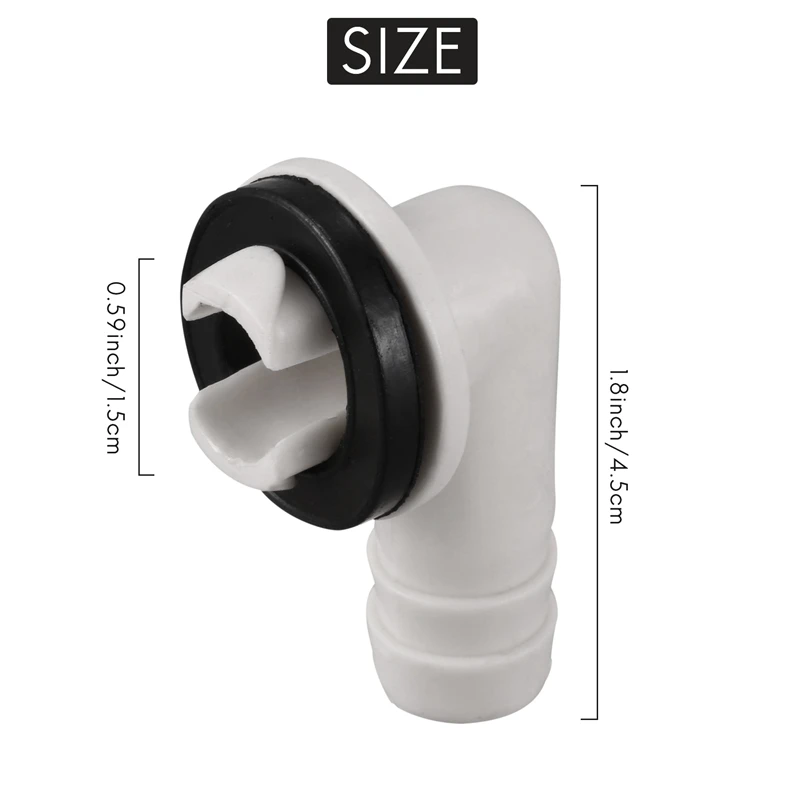 Air Conditioner Ac Drain Hose Connector Elbow Fitting With Rubber Ring For Mini-Split Units And Window Ac Unit 3/5 Inch(15Mm)